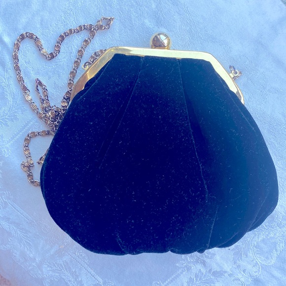 Nordstrom’s vintage black velvet crossbody mini handbag. - Picture 2 of 4